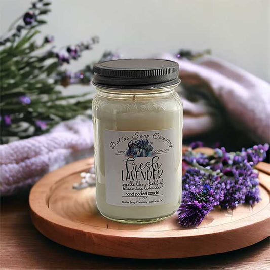 Wholesale Lavender Candles - 16 oz Mason Jar - Dallas Soap Company