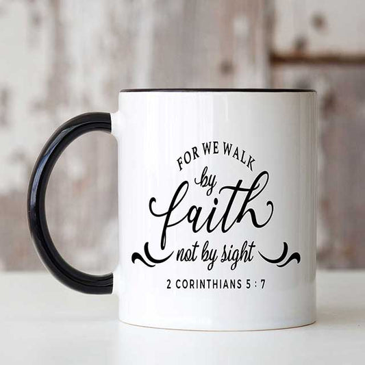 Wholesale Christian Mugs - For We Walk By Faith - Grace Mercantile Collection